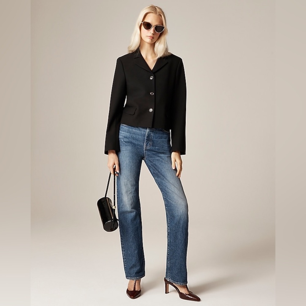 J Crew Cropped Lady Blazer In Four-Season Stretch Cn786